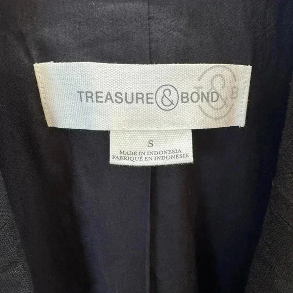 Treasure & Bond Linen Blend Blazer NWT, Black, Size Small - Picture 4 of 11